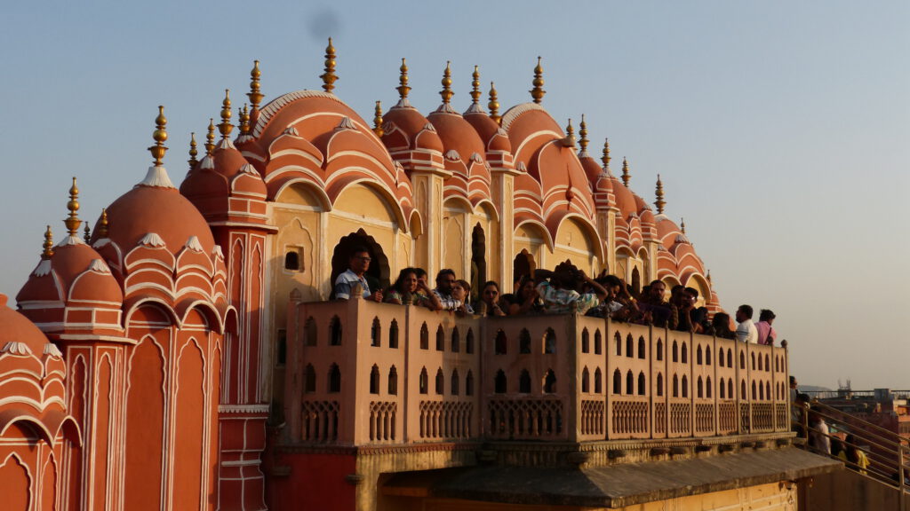 überfülltes Hawa Mahal, Jaipur